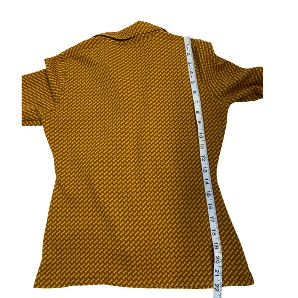 KOTON Buttoned Detailed Patterned Shirt Size M Mustard - Picture 15 of 17